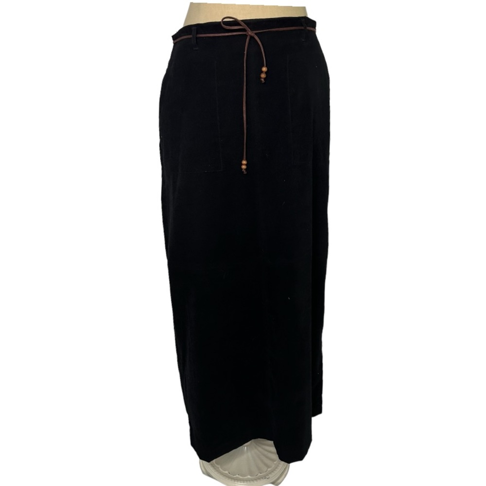 White Stag black velour maxi skirt 8